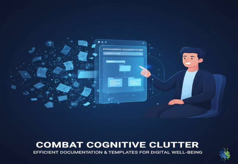 Illustration of a leader turning off their own phone and laptop after hours, setting an example for the team, symbolizing leadership modeling.